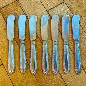 Vintage Gorham 1908 Silver Plate Butter Knives- Set of 7